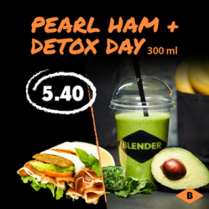 Blenderi komboeine: Detox day roheline smuuti + pearl ham võiku serrano singiga